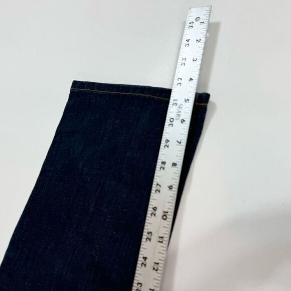 Ann Taylor LOFT Jeans Womens 4 Blue Dark-Wash Solid Mid-Rise Wide-Leg Original B - Picture 6 of 9